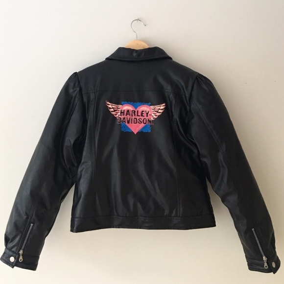 Harley-Davidson Other - Harley-Davidson Black Faux Leather Biker Jacket